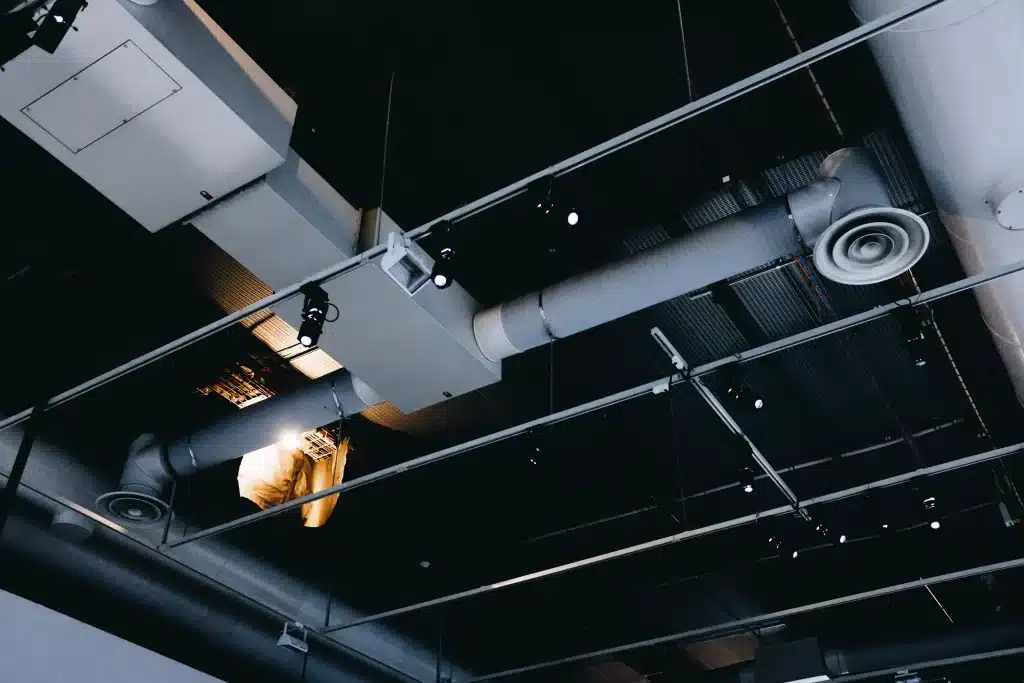 duct cleaning company working on a commercial job