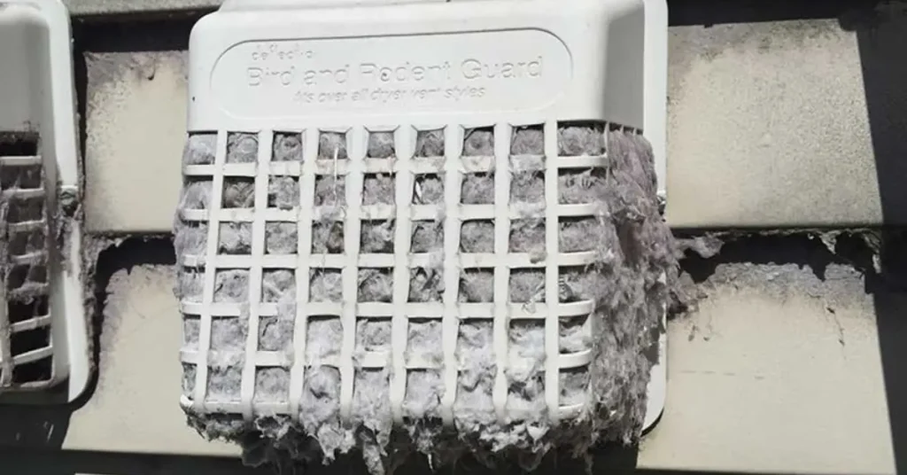 dryer vent blocked rodent and bird guard