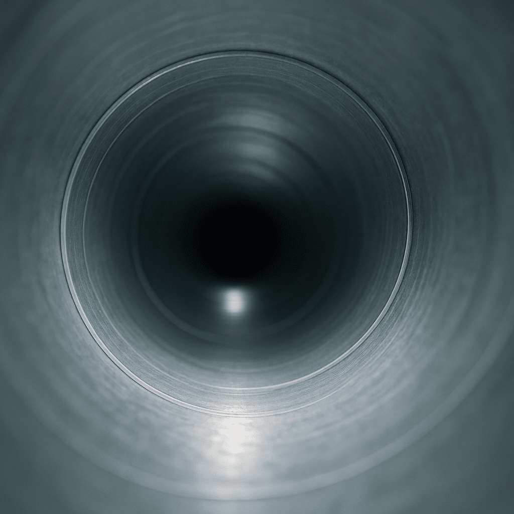 An interior duct perspective conveys cleanliness and professionalism for the 'About' trust section, illustrating the fin